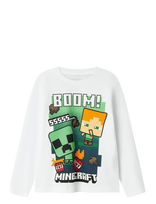 Name It - Nkmac Minecraft Ls Nreg Top Box Noos Bfu - Ilgarankoviai marškinėliai - Balta