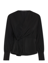 French Connection - Laurel Crepe Peplum Top - Marškinėliai ilgomis rankovėmis - Juoda