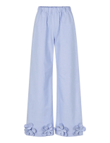 STINE GOYA - Floral Shirting, Floral Elasticated Long Pants - Plačios kelnės - Mėlyna