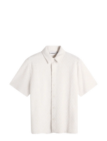 J. Lindeberg - Torpa Jacquard Shirt - Marškiniai trumpomis rankovėmis - Kreminė spalva