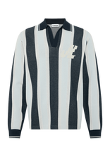J. Lindeberg - Silas Stripe Polo Knit - Polo marškinėliai ilgomis rankovėmis - Tamsiai mėlyna