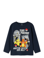 Name It - Nmmstern Pokemon Ls Nreg Top Sky - Ilgarankoviai marškinėliai - Tamsiai mėlyna