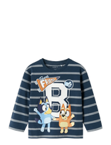 Name It - Nmmsulli Bluey Ls Nreg Top Sky - Ilgarankoviai marškinėliai - Tamsiai mėlyna