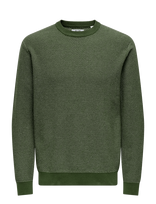 ONLY & SONS - Onsmorgan 12 Structure Crew Knit Noos - Apvalios apykaklės megztinis - Chaki spalva