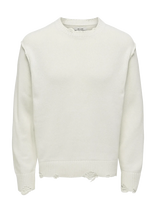ONLY & SONS - Onstune Rlx Ls Crew Neck Knit - Apvalios apykaklės megztinis - Balta