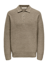 ONLY & SONS - Onsdale Rlx Ls Polo Knit Noos - Polo marškinėliai ilgomis rankovėmis - Smėlio