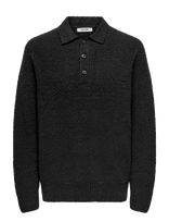 ONLY & SONS - Onsdale Rlx Ls Polo Knit Noos - Polo marškinėliai ilgomis rankovėmis - Juoda