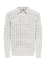 ONLY & SONS - Onskicker Life Rlx  Ls Cabel Polo Knit - Polo marškinėliai ilgomis rankovėmis - Balta