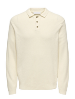 ONLY & SONS - Onslaw Reg Ls Polo Knit Frml - Polo marškinėliai ilgomis rankovėmis - Kreminė spalva