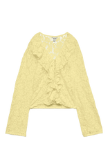 Vero Moda - Awkienna Ls V-Neck Lace Top - Marškinėliai ilgomis rankovėmis - Geltona