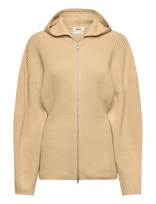 Monki - Long Knitted Zip Hoodie - Džemperis - Smėlio