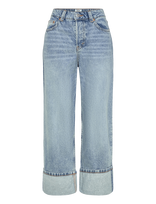 Monki - Peggy Low Rise Loose Baggy Leg Jeans - Platūs džinsai - Mėlyna
