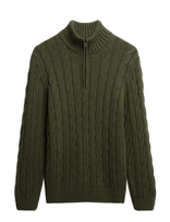 Superdry - Jacob Cable Knit Half Zip - Megztinis su užtrauktuku - Žalia
