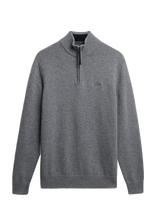 Superdry - Wool Blend Half Zip Jumper - Megztinis su užtrauktuku - Pilka
