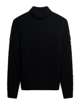 Superdry - Jacob Cable Roll Neck Jumper - Apvalios apykaklės megztinis - Tamsiai mėlyna