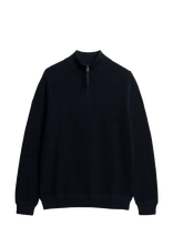 Superdry - Lw Cotton Texture Half Zip - Megztinis su užtrauktuku - Tamsiai mėlyna