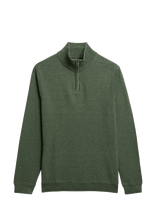 Superdry - Lw Cotton Texture Half Zip - Megztinis su užtrauktuku - Žalia