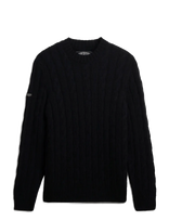 Superdry - Jacob Cable Jumper - Apvalios apykaklės megztinis - Tamsiai mėlyna