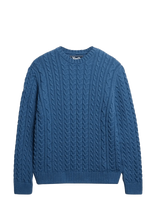 Superdry - Jacob Cable Jumper - Apvalios apykaklės megztinis - Mėlyna
