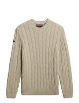Superdry - Jacob Cable Jumper - Apvalios apykaklės megztinis - Kreminė spalva
