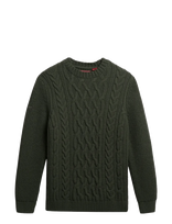 Superdry - Jacob Cable Jumper - Apvalios apykaklės megztinis - Chaki spalva