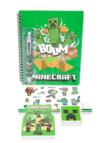 Minecraft - Minecraft, Skrivesæt, M/ Multifarve. Pen - Kalendoriai ir užrašų knygelės - Žalia