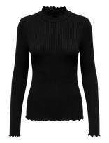 JDY - Jdyfransiska Life L/S Hi-Nck Top Jr Noos - Marškinėliai ilgomis rankovėmis - Juoda