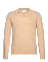 Lindbergh - Lambswool L/S V-Neck Polo - Polo marškinėliai ilgomis rankovėmis - Smėlio