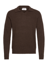 Lindbergh - Lambswool L/S V-Neck Polo - Polo marškinėliai ilgomis rankovėmis - Ruda