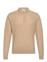 Lindbergh - Lambswool L/S Button Polo - Polo marškinėliai ilgomis rankovėmis - Smėlio