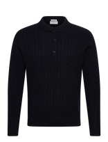 Lindbergh - Lambswool L/S Button Polo - Polo marškinėliai ilgomis rankovėmis - Tamsiai mėlyna