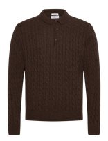 Lindbergh - Lambswool L/S Button Polo - Polo marškinėliai ilgomis rankovėmis - Ruda