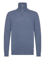 Lindbergh - Lambswool Half Zip Knit Oversize Collar - Megztinis su užtrauktuku - Mėlyna