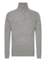 Lindbergh - Lambswool Half Zip Knit Oversize Collar - Megztinis su užtrauktuku - Pilka