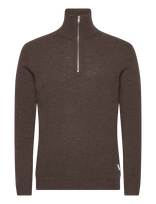 Lindbergh - Lambswool Half Zip Knit Oversize Collar - Megztinis su užtrauktuku - Ruda