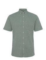Lindbergh - Cotton/Linen Shirt S/S - Marškiniai trumpomis rankovėmis - Žalia
