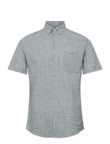 Lindbergh - Cotton/Linen Shirt S/Scotton/Linen Shirt S/S - Marškiniai trumpomis rankovėmis - Žalia