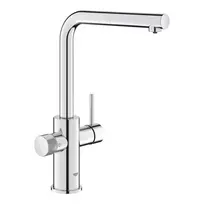 Plautuvės maišytuvas GROHE Blue Pure Minta L formos su ištraukiama žarna ir filtravimo funkcija, chromo spalvos, 30590000