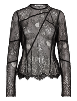 Ahlvar Gallery - Eden Lace Blouse - Marškinėliai ilgomis rankovėmis - Juoda