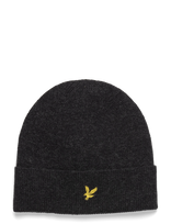 Lyle & Scott - Lambswool Blend Ribbed Beanie - Kepurė - Pilka