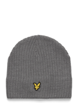 Lyle & Scott - Knitted Ribbed Beanie - Kepurė - Pilka