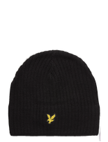 Lyle & Scott - Knitted Ribbed Beanie - Kepurė - Juoda