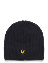 Lyle & Scott - Knitted Ribbed Beanie - Kepurė - Tamsiai mėlyna