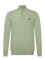 Lyle & Scott - Lambswool Blend Quarter Zip Jumper - Megztinis su užtrauktuku - Žalia