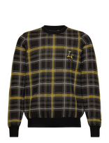 Lyle & Scott - Ribbed Jacquard Tartan Crew Neck - Apvalios apykaklės megztinis - Juoda