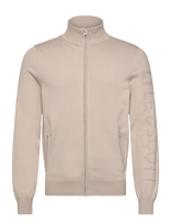 Lyle & Scott - Mesh Logo Knitted Track Jacket - Megztinis su užtrauktuku - Smėlio