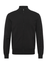 Lyle & Scott - Mesh Logo Knitted Track Jacket - Megztinis su užtrauktuku - Juoda