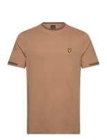 Lyle & Scott - Birdseye Half Tipped T-Shirt - Marškinėliai trumpomis rankovėmis - Smėlio