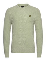 Lyle & Scott - Ribbed Cable Knit Jumper - Apvalios apykaklės megztinis - Žalia