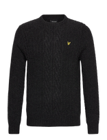Lyle & Scott - Ribbed Cable Knit Jumper - Apvalios apykaklės megztinis - Juoda